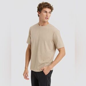 Cozy Earth 100%Cotton T-Shirt Tee Mens Size XL Beige Crew Neck Loungewear Casual